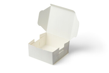 White paper box for food package on a white