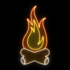 Bright and colorful neon fire