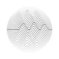 Lines in Circle Form . Vector  .Technology sphere Logo . 3d design element . Abstract Geometric shape .