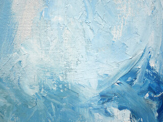 Texture blue painted background acrylic paint brush strokes, Artwork for creative design.
