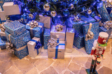 Beautiful Christmas decorations and present box