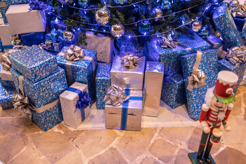Beautiful Christmas decorations and present box