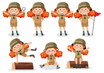 Children in camping outfit