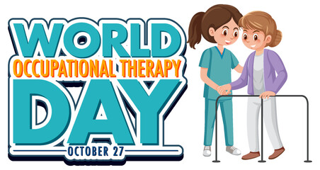 World occupational therapy day text design