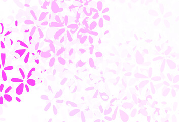 Light Pink vector abstract design with leaves.