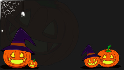 Illustration vector graphic of jack o lantern with their smiling spooky face. It perfect for use as Halloween greeting cards, invitation party cards, halloween sign and poster, etc.