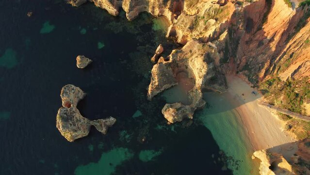 Praia do Camilo beach near Lagos town, Algarve province, Portugal
