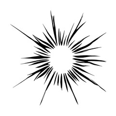 hand drawn sun drawing. Sweet vector black and white sun drawing. Isolated monochrome doodle sun drawing on white background. Vector illustration