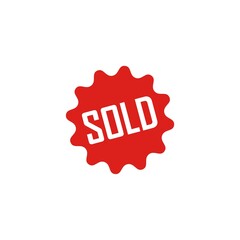 Circle sold out logo badge design isolated on white background