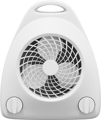 Electric fan heater.White PNG icon on transparent background. 3D rendering.