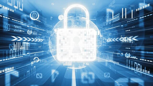 Cyber security and online data protection with tacit secured encryption software . Concept of smart digital transformation and technology disruption that changes global trends in new information era .