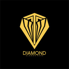 Unique diamond design logo vector.