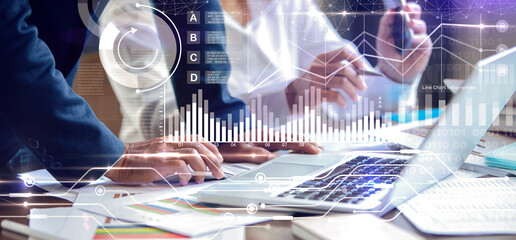 group businessmen working in a room together in an office,The media reaches the operational guidelines, for panoramic banner background with copy space
