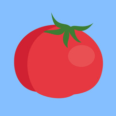 Red tomato, illustration, vector, cartoon
