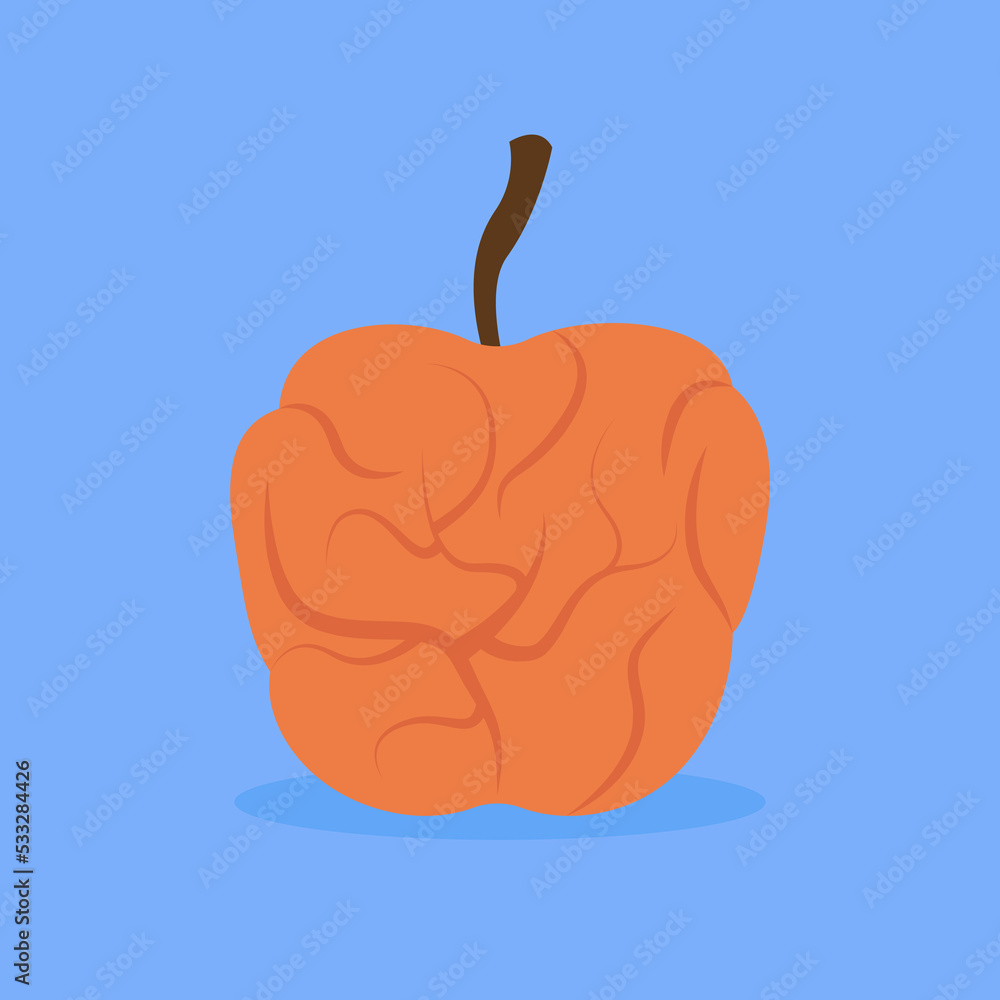 Canvas Prints rotten apple, illustration, vector, cartoon