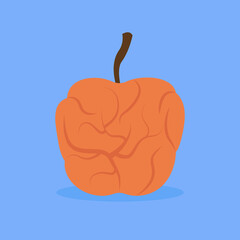 Rotten apple, illustration, vector, cartoon