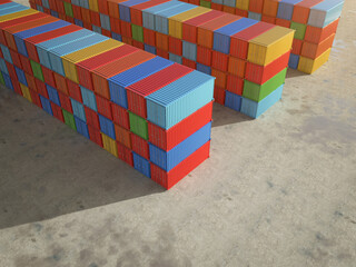 stack of containers at container port