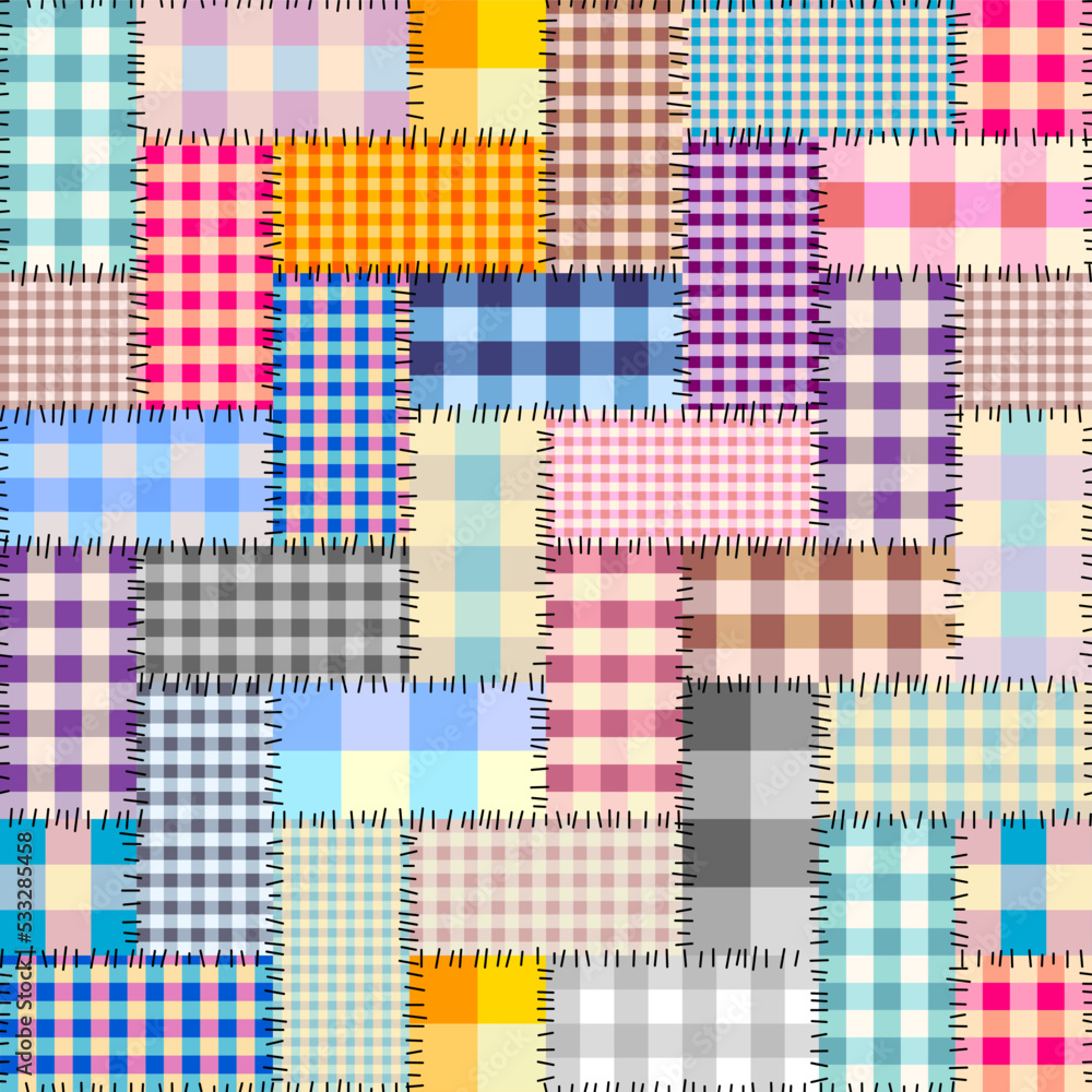 Poster Geometric abstract pattern. Intersection patchwork plaid style