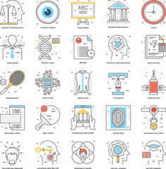Flat Color Line Icons