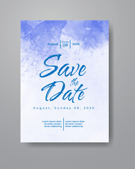 Save the date with watercolor background. Design for your invitation.