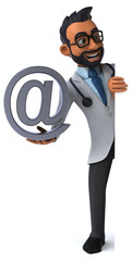 Fun 3D cartoon indian doctor
