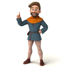 Fun 3D cartoon medieval man