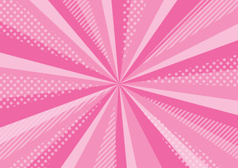 放射ポップ背景 ピンク
