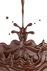 Chocolate  splash  with clipping path , 3D Rendering, 3D illustration