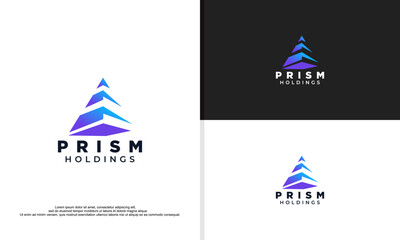 logo illustration vector graphic of flying prism