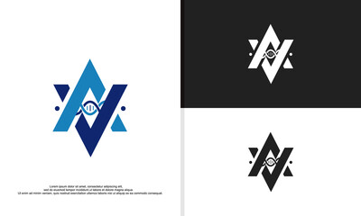 logo illustration vector graphic of letter a and v