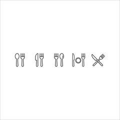 Cutlery icon. Spoon, forks, knife. restaurant business concept, vector illustration