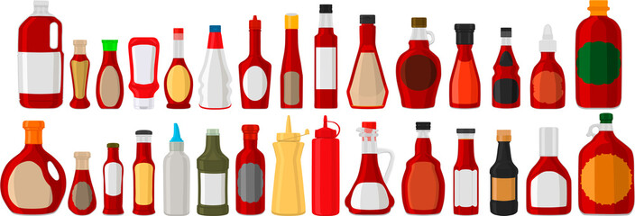 big kit varied glass bottles filled liquid red wine vinegar