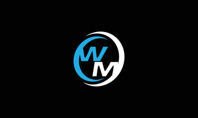 MW WM negative space creative logo design