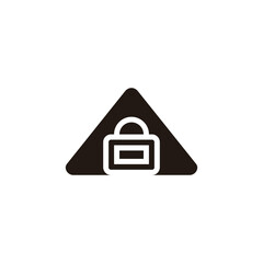 triangle padlock button symbol vector