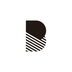 letter b stripes silhouette geometric logo vector