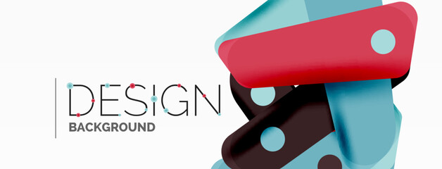 Tech minimal geometric wallpaper. Creative abstract background. Ribbon style stripes vector illustration for wallpaper banner background or landing page