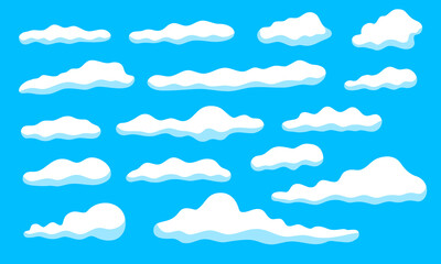 Liquid like white clouds on a blue background