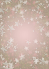 Vector Shiny Stars Confetti on Pink Background with Silver and White  Light Spots. Magic Shiny Pastel Print. Baby Print. Gentle Stardust Pattern.  Sparkle Festive  Cover Design...