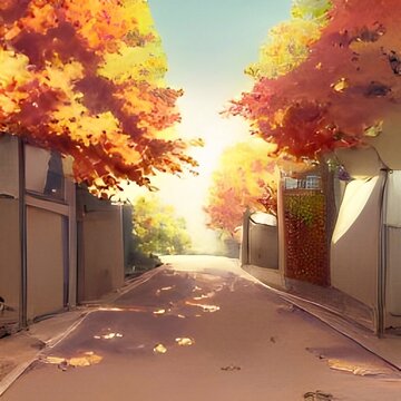 iPhoneXpapers.com | iPhone X wallpaper | bc75-fall-autume-tree-anime -paint-art-illustration