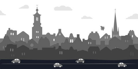 Obraz premium Stockholm Sweden silhouette cartoon set