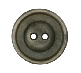 Detail of the old and used button on transparent background