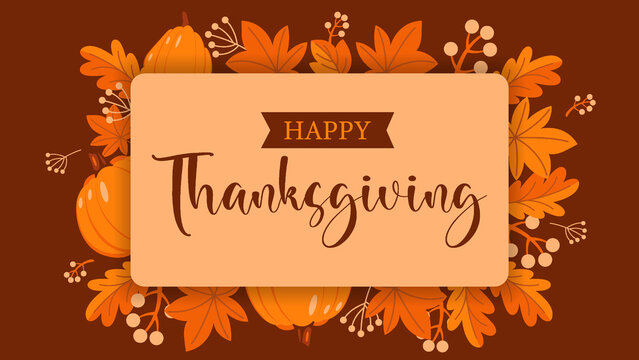 happy thanksgiving day background design in flat style illustration