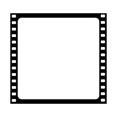 Square film frame on transparent background