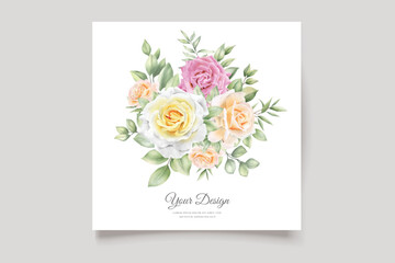 yellow rose border and frame background design card