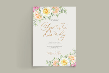 yellow rose border and frame background design card