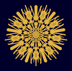 Needle Mandala for laser cutting. Woodcarving, metal carving. Vinyl cutout. Vector coaster design. 