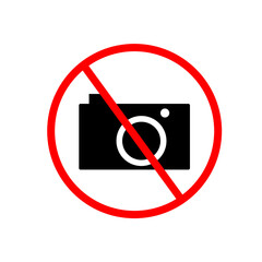 No Photographing prohibition sign symbol icon. Video, photo, phone, prohibited logo pictogram.