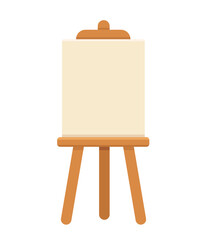 Wooden easel with blank canvas