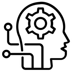 A linear icon design of ai mind 