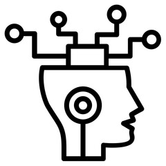 A premium outline icon of bot